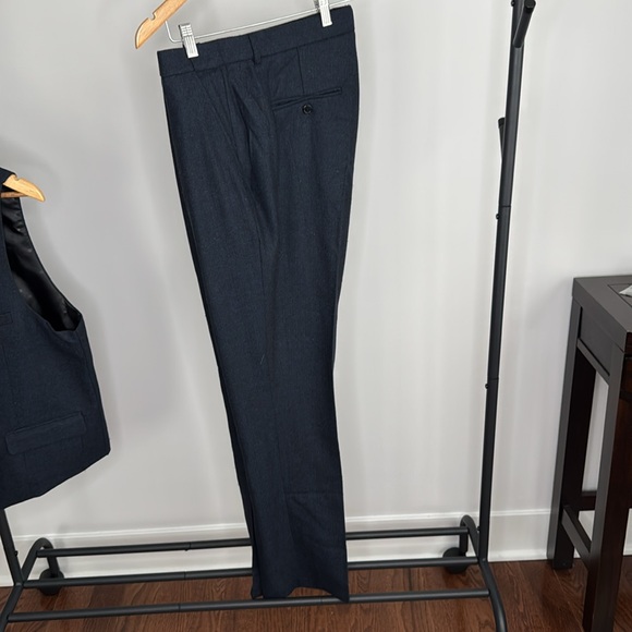 Men's Tweed Herringbone Wedding Suit Prom Tuxedo  3 Piece Peak Lapel Size 44R - Picture 8 of 12